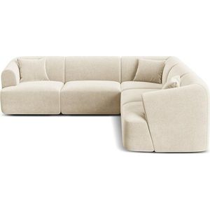 Béžová sametová rohová pohovka Campi – Cosmopolitan Design obraz