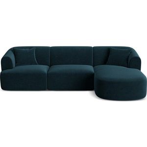 Sametová rohová pohovka v petrolejové barvě (pravý roh/s lenoškou) Campi – Cosmopolitan Design obraz