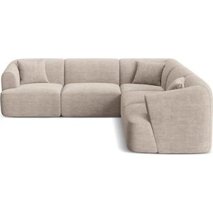 Světle hnědá manšestrová rohová pohovka Campi – Cosmopolitan Design obraz