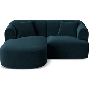 Sametová rohová pohovka v petrolejové barvě (levý roh/s lenoškou) Campi – Cosmopolitan Design obraz