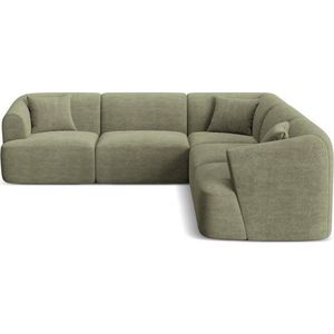 Zelená manšestrová rohová pohovka Campi – Cosmopolitan Design obraz