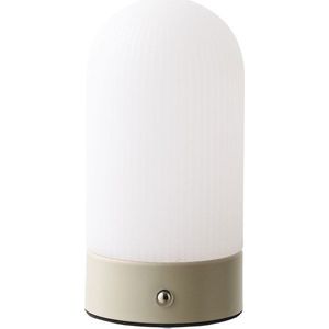 Bílá/taupe kovová stolní lampa s plastovým stínidlem (výška 18 cm) Ashford – House Nordic obraz