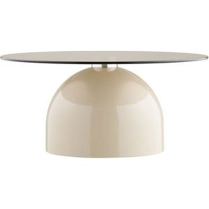 Béžový kulatý konferenční stolek se skleněnou deskou ø 70 cm Ravello – House Nordic obraz