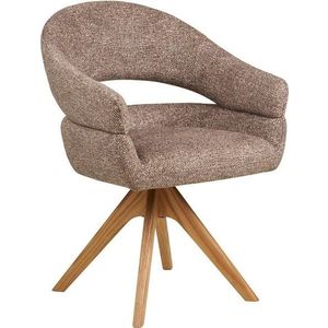 Hnědé čalouněné jídelní křeslo s područkami Dover – House Nordic obraz