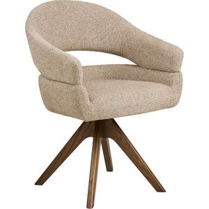 Béžové čalouněné jídelní křeslo s područkami Dover – House Nordic obraz