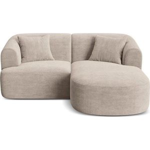 Světle hnědá manšestrová rohová pohovka (pravý roh/s lenoškou) Campi – Cosmopolitan Design obraz