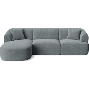 Tmavě šedá manšestrová rohová pohovka (levý roh/s lenoškou) Campi – Cosmopolitan Design obraz