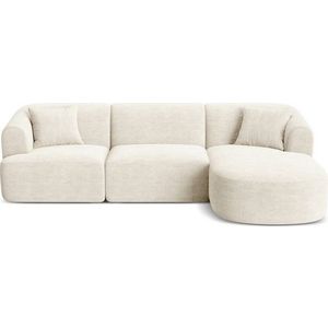 Béžová manšestrová rohová pohovka (pravý roh/s lenoškou) Campi – Cosmopolitan Design obraz