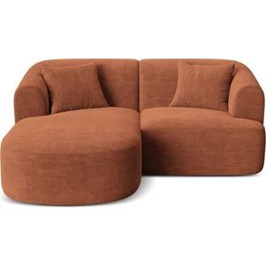 Manšestrová rohová pohovka v terakotové barvě (levý roh/s lenoškou) Campi – Cosmopolitan Design obraz