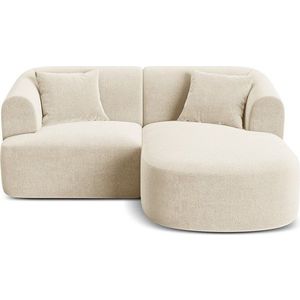 Béžová sametová rohová pohovka (pravý roh/s lenoškou) Campi – Cosmopolitan Design obraz