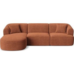 Manšestrová rohová pohovka v terakotové barvě (levý roh/s lenoškou) Campi – Cosmopolitan Design obraz