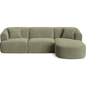 Zelená manšestrová rohová pohovka (pravý roh/s lenoškou) Campi – Cosmopolitan Design obraz