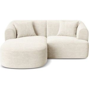 Béžová manšestrová rohová pohovka (levý roh/s lenoškou) Campi – Cosmopolitan Design obraz