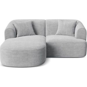 Světle šedá manšestrová rohová pohovka (levý roh/s lenoškou) Campi – Cosmopolitan Design obraz