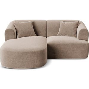 Světle hnědá sametová rohová pohovka (levý roh/s lenoškou) Campi – Cosmopolitan Design obraz