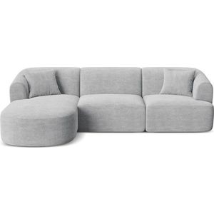 Světle šedá manšestrová rohová pohovka (levý roh/s lenoškou) Campi – Cosmopolitan Design obraz