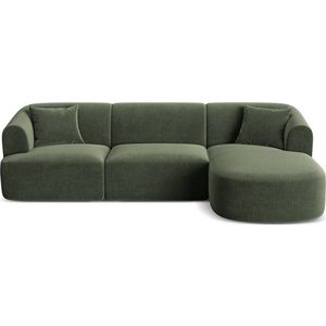 Zelená sametová rohová pohovka (pravý roh/s lenoškou) Campi – Cosmopolitan Design obraz