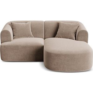 Světle hnědá sametová rohová pohovka (pravý roh/s lenoškou) Campi – Cosmopolitan Design obraz