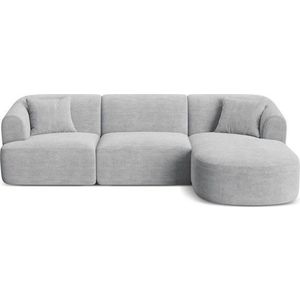 Světle šedá manšestrová rohová pohovka (pravý roh/s lenoškou) Campi – Cosmopolitan Design obraz