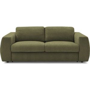 Zelená žinylková pohovka na každodenní spaní/rozkládací 240 cm Hugo – Bobochic Paris obraz