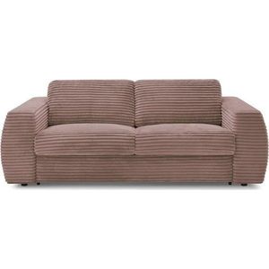 Růžová manšestrová pohovka na každodenní spaní/rozkládací 240 cm Hugo – Bobochic Paris obraz