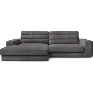 Antracitová sametová rohová pohovka (levý roh/s lenoškou) Sierra – Bobochic Paris obraz