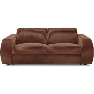 Oranžová manšestrová pohovka na každodenní spaní/rozkládací 240 cm Hugo – Bobochic Paris obraz