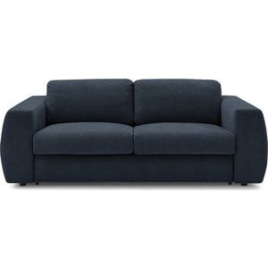 Tmavě modrá žinylková pohovka na každodenní spaní/rozkládací 220 cm Hugo – Bobochic Paris obraz