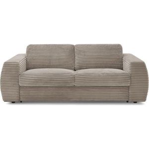 Taupe manšestrová pohovka na každodenní spaní/rozkládací 220 cm Hugo – Bobochic Paris obraz