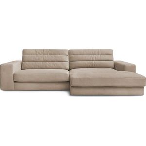 Taupe sametová rohová pohovka (pravý roh/s lenoškou) Sierra – Bobochic Paris obraz