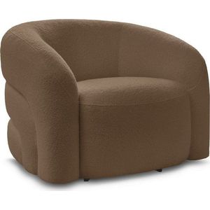 Hnědé otočné křeslo z textilie bouclé Elina – Bobochic Paris obraz