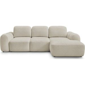 Béžová rozkládací/s úložným prostorem rohová pohovka z textilie bouclé (pravý roh/s lenoškou) Montaigne – Bobochic Paris obraz
