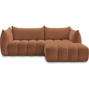 Oranžová rohová pohovka z textilie bouclé (pravý roh/s lenoškou) Azra – Bobochic Paris obraz