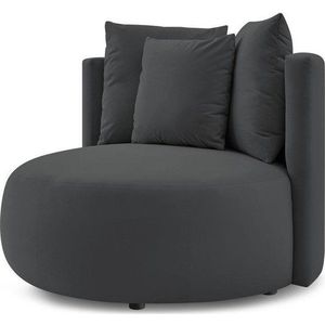 Tmavě šedé sametové křeslo Cesar – Bobochic Paris obraz