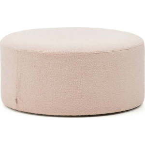 Světle růžový taburet z textilie bouclé Kaeli – Kave Home obraz