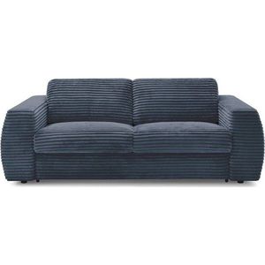 Tmavě modrá manšestrová pohovka na každodenní spaní/rozkládací 220 cm Hugo – Bobochic Paris obraz