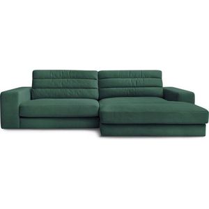 Zelená sametová rohová pohovka (pravý roh/s lenoškou) Sierra – Bobochic Paris obraz