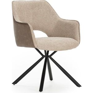 Béžová čalouněná jídelní křesla v sadě 2 ks s područkami Mariel – Marckeric obraz