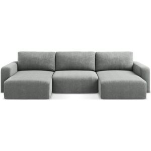 Šedá žinylková rozkládací/s úložným prostorem rohová pohovka (do "U") Kona – Makamii obraz