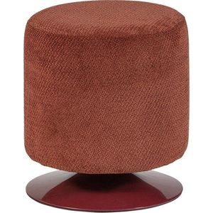 Červený taburet z textilie bouclé Islen – WOOOD obraz