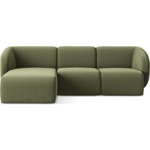 Zelená sametová rohová pohovka (levý roh/s lenoškou) Lani – Makamii obraz