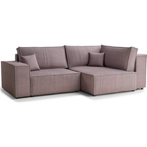 Fialová manšestrová rozkládací/s úložným prostorem rohová pohovka (pravý roh/do L) Tonga – Maison de Rêve obraz