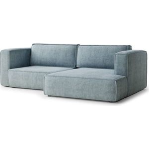 Světle modrá žinylková rozkládací/s úložným prostorem rohová pohovka (pravý roh/s lenoškou) Velto – Maison de Rêve obraz