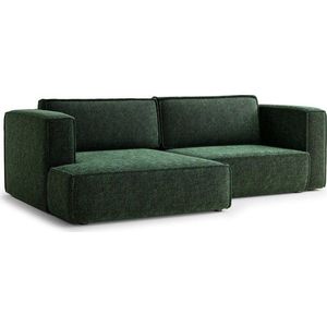 Tmavě zelená žinylková rozkládací/s úložným prostorem rohová pohovka (levý roh/s lenoškou) Velto – Maison de Rêve obraz