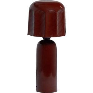 Hnědá kovová stolní lampa (výška 39 cm) Lumira – WOOOD obraz