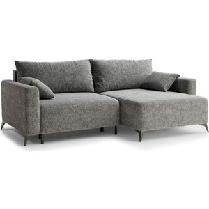 Šedá žinylková rozkládací/s úložným prostorem rohová pohovka (pravý roh/s lenoškou) Leon – Maison de Rêve obraz