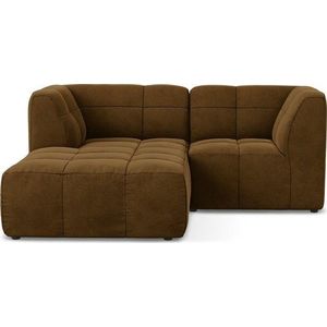 Sametová rohová pohovka v hořčicové barvě (levý roh/s lenoškou) Aloha – Makamii obraz