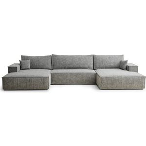 Šedá žinylková rozkládací/s úložným prostorem rohová pohovka (do "U") Kyoto – Maison de Rêve obraz