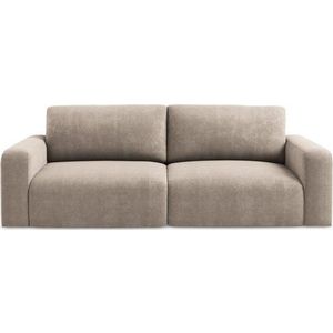 Béžová žinylková rozkládací/s úložným prostorem pohovka 252 cm Kona – Makamii obraz