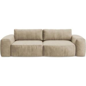 Světle hnědá žinylková rozkládací pohovka 275 cm Kuki – Makamii obraz